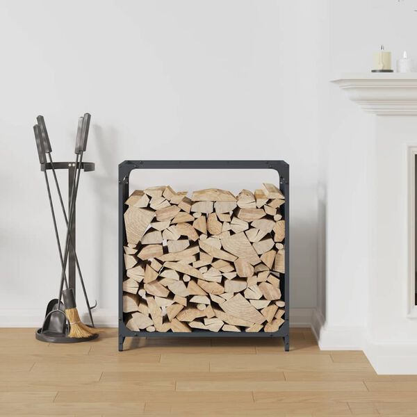 vidaXL Firewood Rack Anthracite 60x28x65 cm Cold-rolled steel