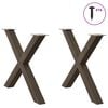 vidaXL Dining Table Legs X-Shaped 2 pcs Natural Steel 90x(72-73) cm Steel