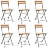 vidaXL 7 Piece Folding Bistro Set Solid Wood Acacia and Steel