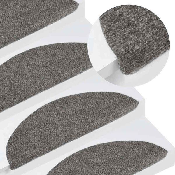 vidaXL Stair Mats Self-adhesive 10 pcs Grey 56x17x3 cm