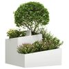 vidaXL Garden Planter White 60 x 60 x 50 cm Cold-rolled Steel