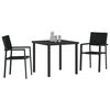 vidaXL Garden Dining Set 3 pcs Black Powder-Coated Steel