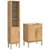 vidaXL Bathroom Furniture Set FLORO 2 pcs Wax Brown Solid Pine Wood