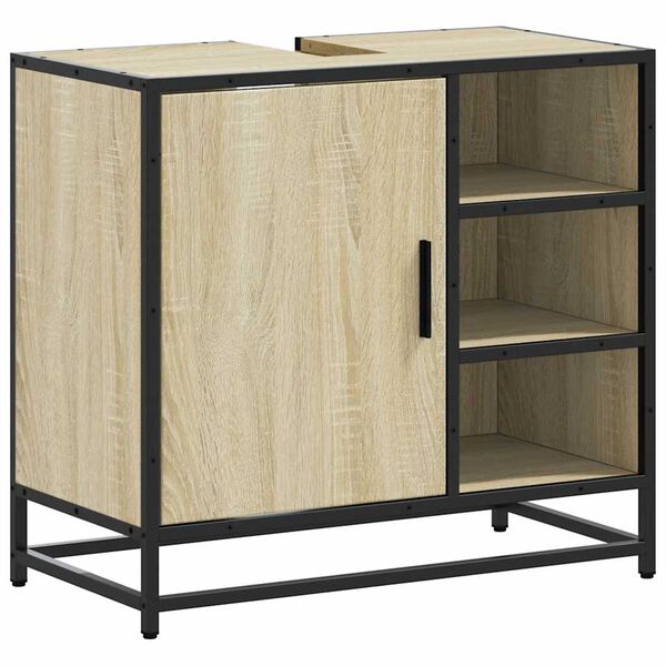 vidaXL Bathroom Sink Cabinet Sonoma Oak 65x33x60 cm Engineered Wood