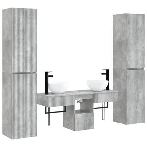 vidaXL Bathroom Furniture Set 5 pcs Concrete Grey 33 x 34.5 x 160 cm