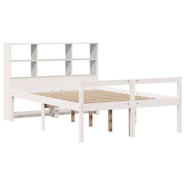 vidaXL Bookcase Bed without Mattress White 120x200 cm Solid Wood Pine