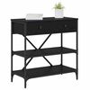 vidaXL Console Table with Drawer Black Oak 100 x 34.5 x 75 cm Wood
