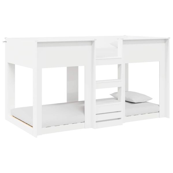 vidaXL Bunk Bed for Kids White 90 x 200 cm Engineered Wood