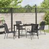 vidaXL Garden Dining Set 5 pcs Black Powder-Coated Steel
