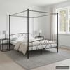 vidaXL Bed Frame without Mattress with Canopy Black 200x200 cm Metal