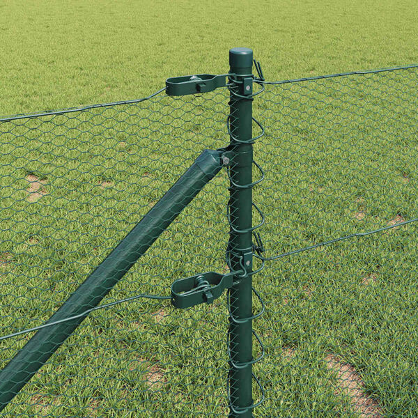 vidaXL Fence Post Green 100 x 0.8 m (13 mm mesh) Steel and PVC