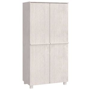 vidaXL Wardrobe | White | Solid pine wood | Medium | Wardrobe | Rectangular