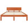 vidaXL Bed Frame with Headboard Wax Brown 160 x 200 cm Solid Pine Wood