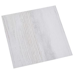 vidaXL Self-adhesive Flooring Planks White and Wood 30.5 x 30.5 cm