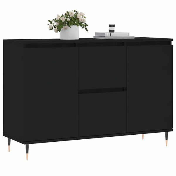vidaXL Sideboard Black 101.5x35x70 cm Engineered Wood