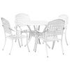vidaXL Garden Dining Set 5 pcs White Aluminium
