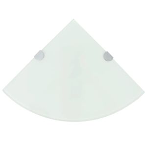 vidaXL Corner Shelf with Chrome Supports Glass White 35x35 cm