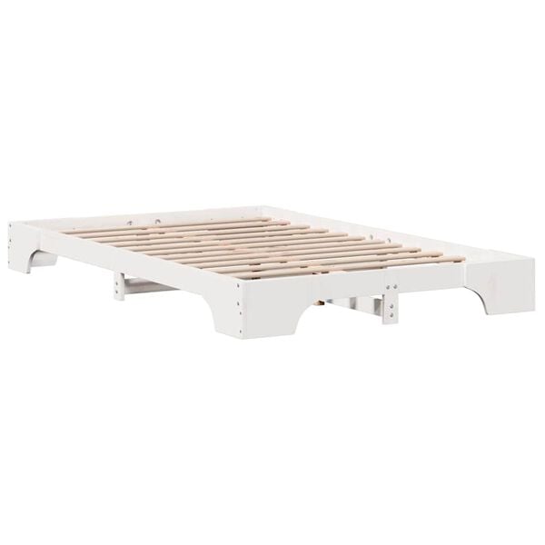 vidaXL Bed Frame White 140 x 190 cm Solid Pine Wood