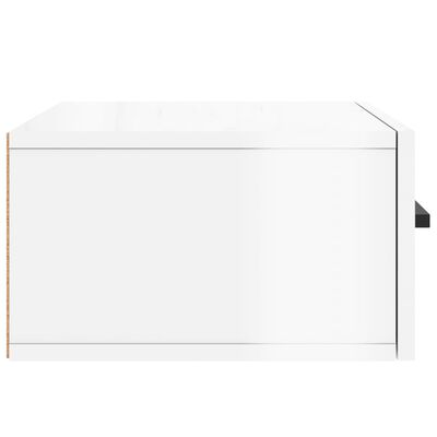 vidaXL Wall-mounted Bedside Cabinet High Gloss White 35x35x20 cm