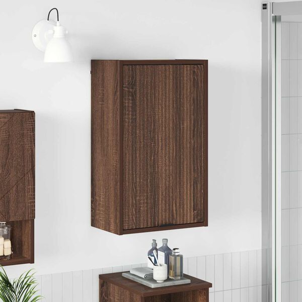 vidaXL Bathroom Cabinet Wall-mounted Brown Oak 39 x 23.5 x 65 cm