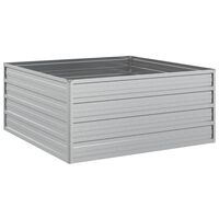 vidaXL Garden Raised Bed 100x100x45 cm Galvanized Steel Silver