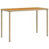 vidaXL Garden Table with Acacia Wood Top Beige 115x54x74 cm Poly Rattan