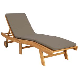 vidaXL Sun Lounger Polyester Brown and Taupe