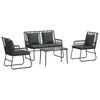 vidaXL Garden Furniture Set with Cushion 4 pcs Black and Anthracite