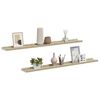 vidaXL Wall Shelves 2 pcs White and Sonoma Oak 100x9x3 cm