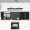 vidaXL Kitchen Backsplash 2 pcs Black 110 x 60 cm Tempered Glass