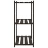 vidaXL 3-Tier Storage Rack Black 80x38x90 cm Solid Wood Pine