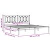 vidaXL Metal Bed Frame without Mattress with Headboard Black 180x200cm