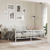 vidaXL Metal Bed Frame without Mattress with Footboard White 180x200cm