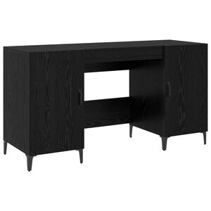 vidaXL Desk Black Oak Engineered Wood 140 x 50 x 75 cm