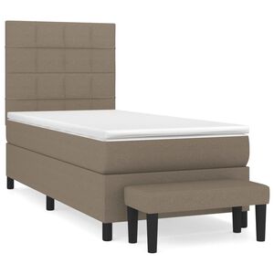 vidaXL Box Spring Bed with Mattress Taupe 80x200 cm Fabric
