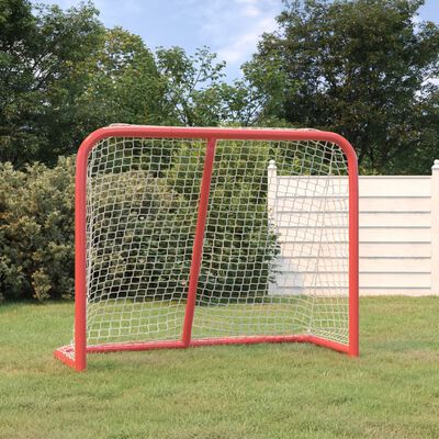 vidaXL Hockey Goal Red and White 183x71x122 cm Polyester