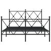 vidaXL Metal Bed Frame without Mattress with Footboard Black 120x190cm