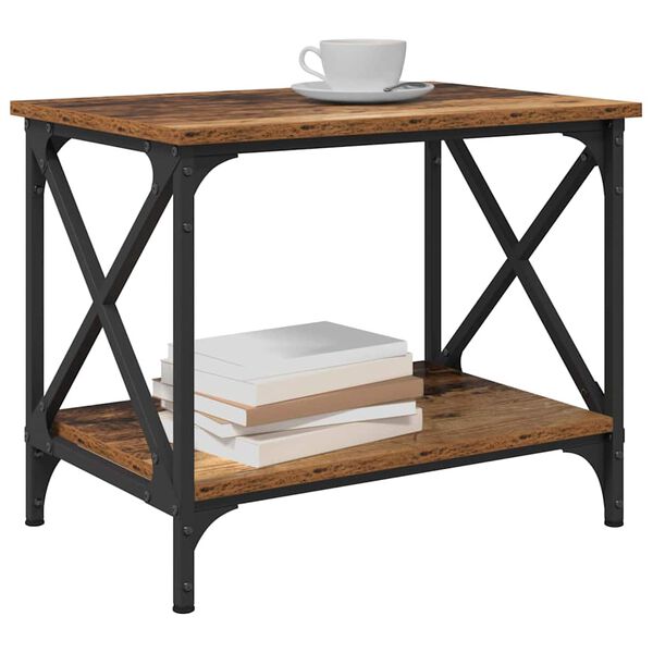 vidaXL Side Table Old Wood 55 x 38 x 45 cm Engineered Wood