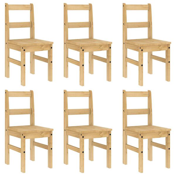 vidaXL 7 Piece Dining Set Panama Solid Wood Pine