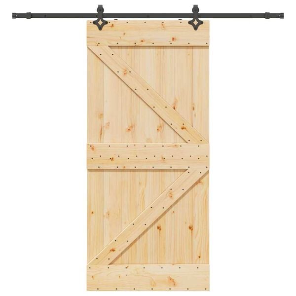 vidaXL Sliding Door with Hardware Set 100x210 cm Solid Wood Pine
