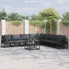 vidaXL Garden Sofa Set with Cushion 9 pcs Black Aluminium
