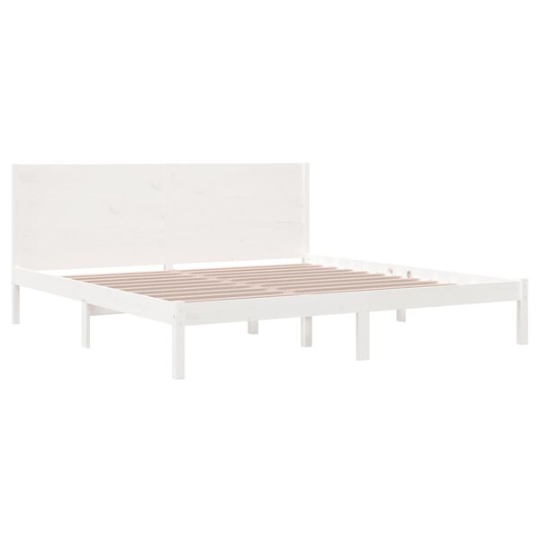 vidaXL Bed Frame without Mattress White 200x200 cm Solid Wood Pine