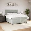 vidaXL Box Spring Bed with Mattress Light Grey 200x200 cm Velvet