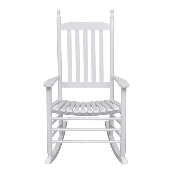 vidaXL Rocking Chair with Curved Seat White Wood