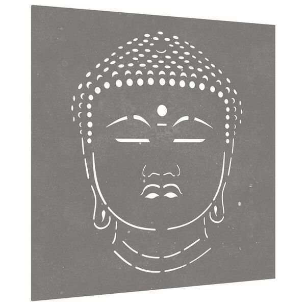 vidaXL Garden Wall Decoration 55x55 cm Corten Steel Buddha Head Design