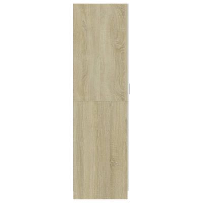 vidaXL Wardrobe White and Sonoma Oak 80x52x180 cm Engineered Wood