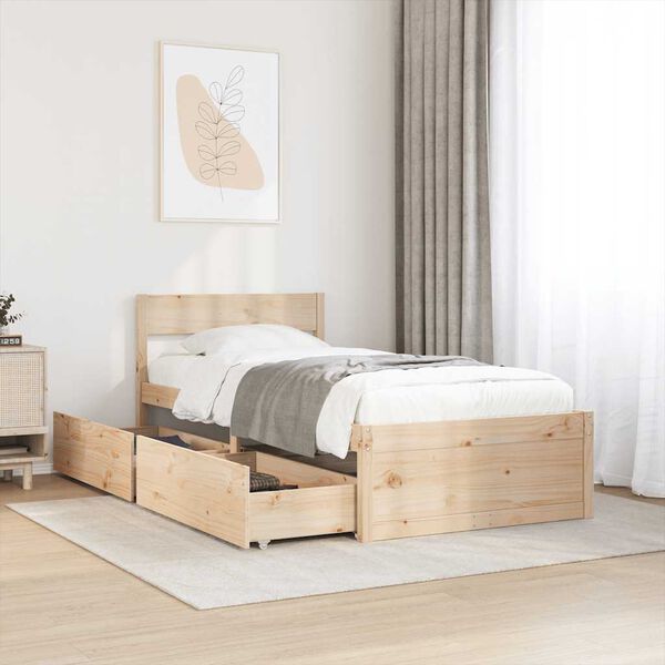 vidaXL Bed Frame without Mattress 90x200 cm Solid Wood Pine