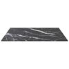 vidaXL Table Top Black 50x50 cm 6 mm Tempered Glass with Marble Design