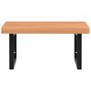vidaXL Basin Shelf Wall Mounted Steel and Solid Wood Beech