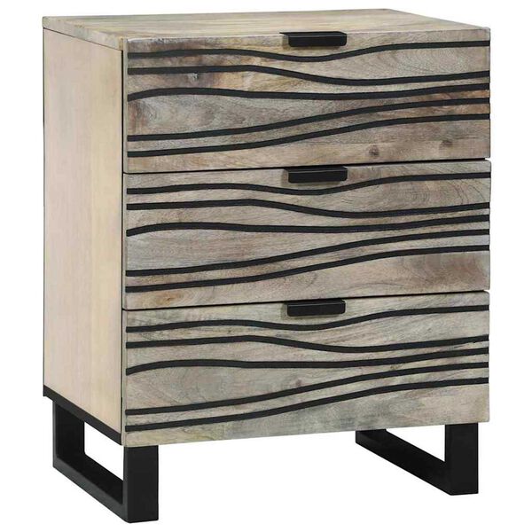 vidaXL Bedside Cabinet with Drawer White and Black 50 x 33 x 62 cm
